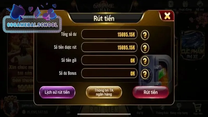 Quy trình thanh toán tại 68 game bài chi tiết cho người mới